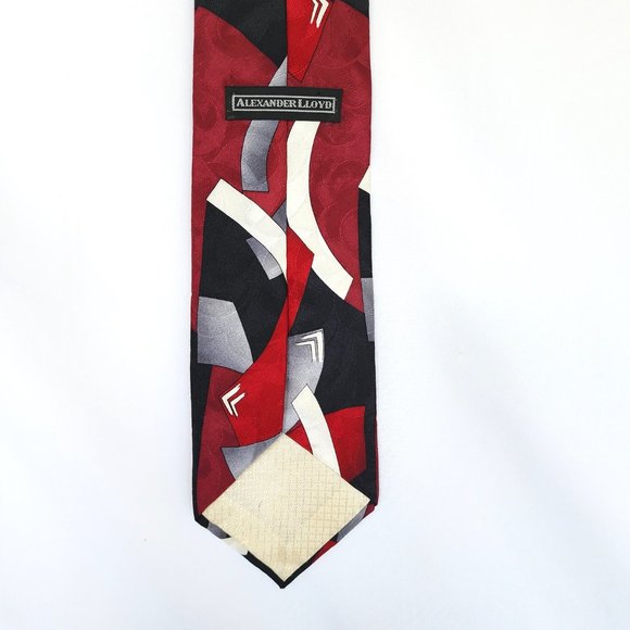 Alexander Lloyd Men's Necktie 100% Silk Multicolor Geometric Design USA 62x4 - Picture 5 of 9